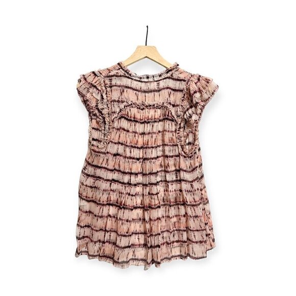 Ulla Johnson Clea Pink Tie Dye Stripe Silk Blouse , Size 2 - Picture 4 of 16